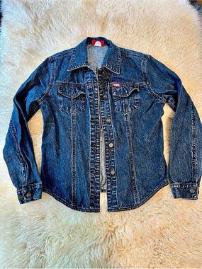 ETHYL Women's Denim Jean Jacket Vintage Blue Button Down SIZE Medium No Size Tag